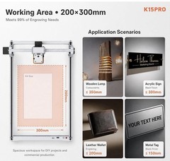 K15 Pro Laser Engraver 10W-Laser Engraving Machine for Coated Metal Wood Acrylic