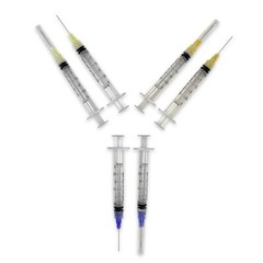 Dental Irrigation Syringes & Tips, 3 cc 25 Gauge – Orange (2 Boxes of 100)
