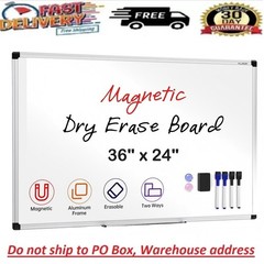 36 X 24 inches Magnetic Dry Erase Board with Aluminum Frame, Whiteboard