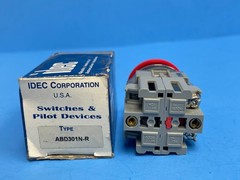 IDEC ABD301N-R, 30mm Momentary Red Mushroom Pushbutton, 1NC Contact