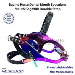 Premium multicolor Full Mouth Gag Equine Horse Dental Speculum Durable Straps