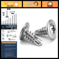 500PCS #8 x 1/2″ Stainless Steel Truss Head Sheet Metal Screws – Self Tapping Fa