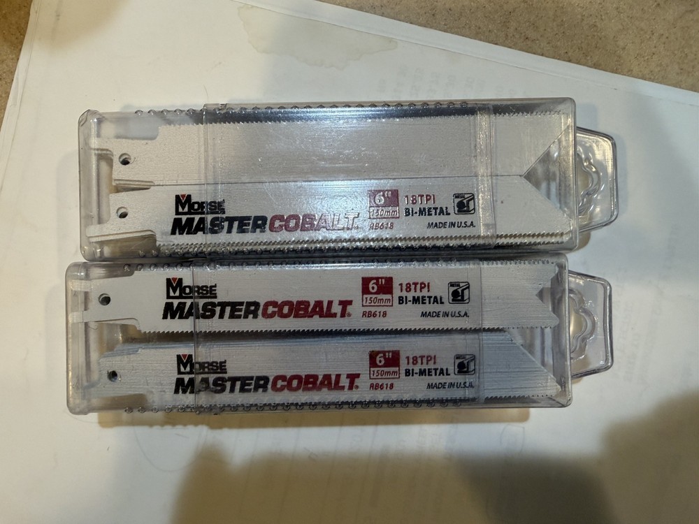6″ x .035″ 18 TPI Morse Master Cobalt Bi-Metal Reciprocating Blades- 100 Pack