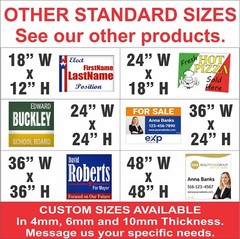 36 x 24 Yard Signs – Custom Corrugated – Full Color – 2 Sided – Stakes Optional