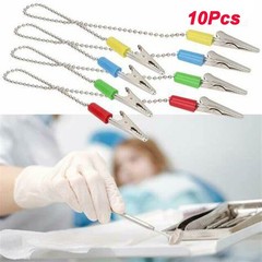 Dental Patient Bib Clips Chains Napkin Holder Flexible Coil Ball 1 / 5 / 10pcs