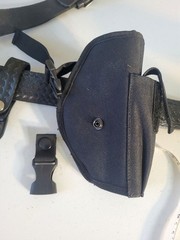 Pro Black Basketweave Leather Dutyman Utility Tactical Belt Holster Prop Size 32
