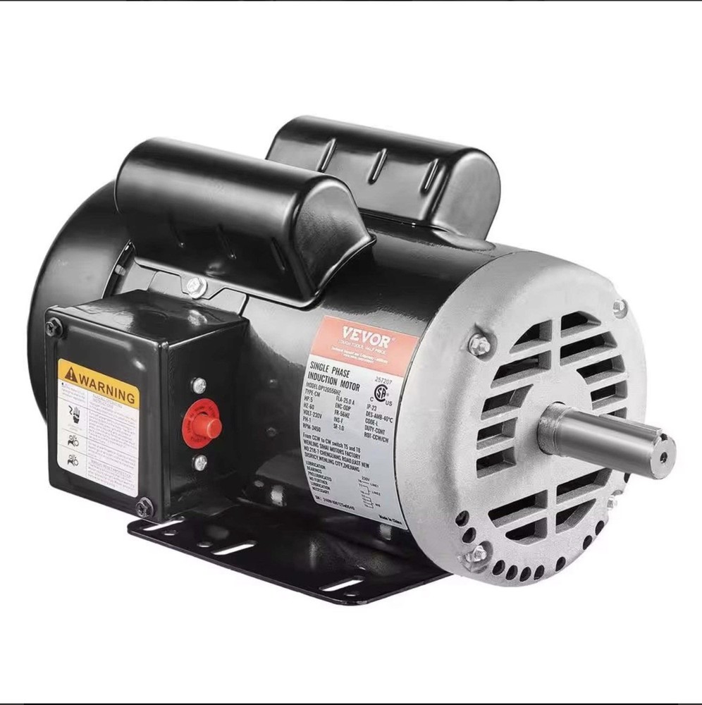 Uimoso 5HP Air Compressor Electric Motor 230V 3450RPM 56Hz Frame CW/CCW Rotation