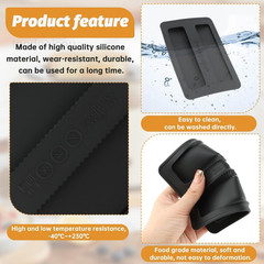 2 Pack Toaster Cover, Silicone 15.8×10.4×1.2cm/6.22×4.09×0.47inch, Black