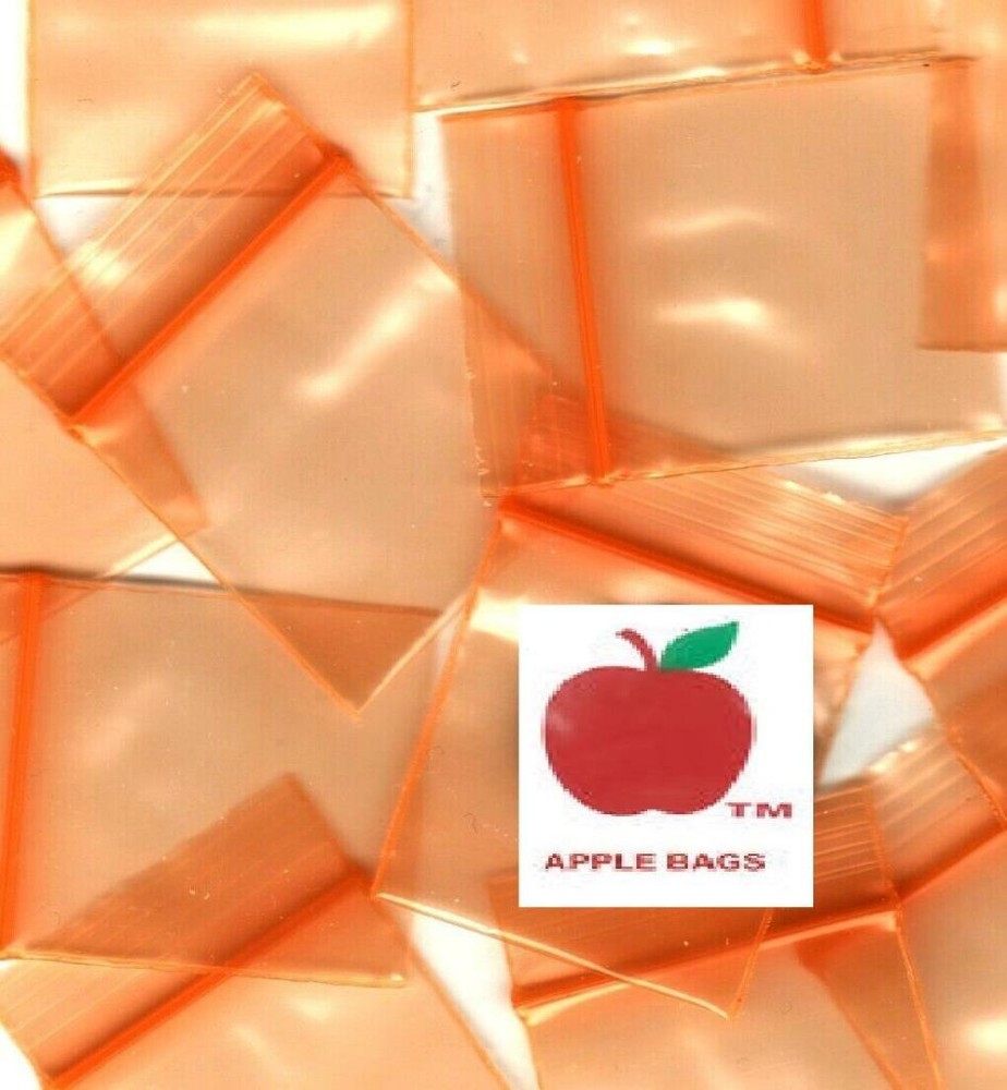 5,000 ORANGE APPLE BRAND BAGGIES 1510 2mil ZIPLOCK 5000 plastic 1.5″x1″ bag mini