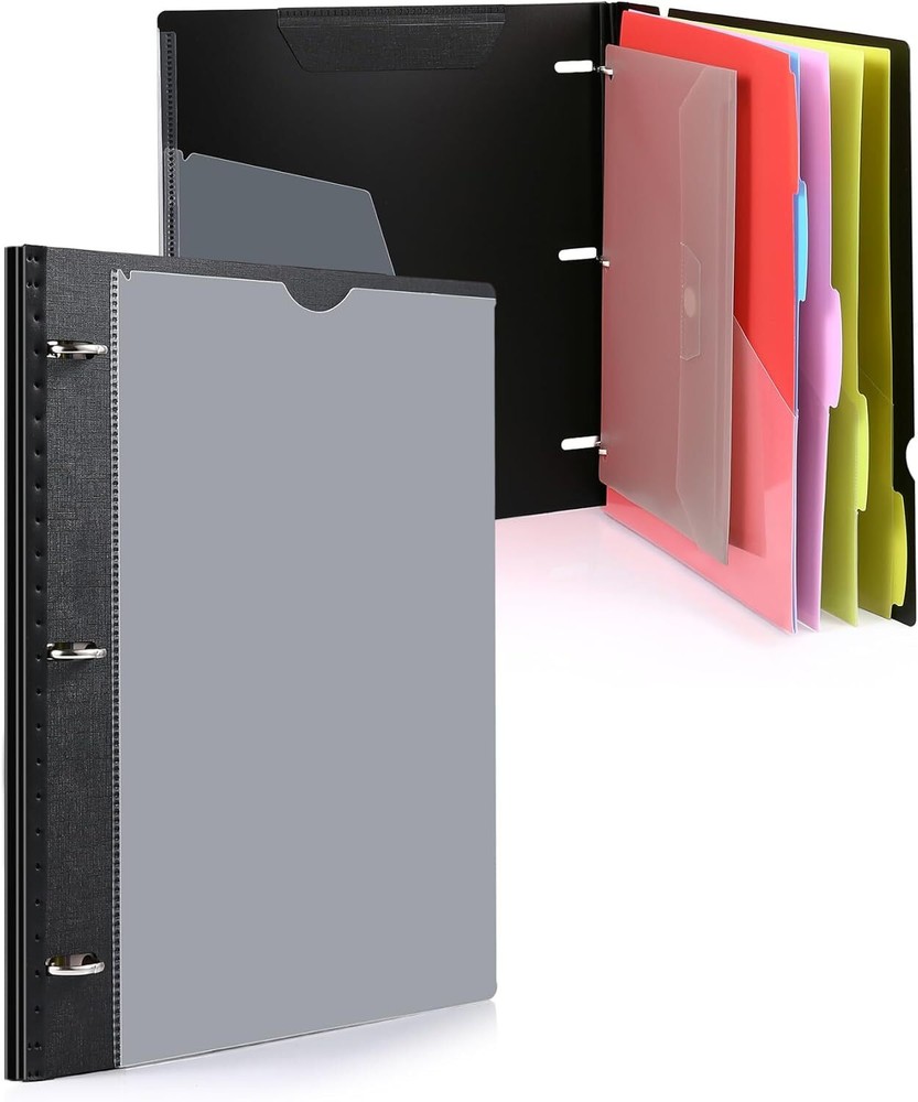 WOT I Telescoping Project Organizer, Refillable 3 Ring Binder 13 Pocket Folder