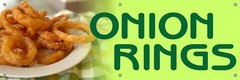 Onion Rings | Vinyl Banner w/ Grommets | 2’H x 6’W
