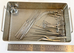28 Piece Storz Pilling Weck Myringotomy Tray w/ Sterilization Basket ENT Otology