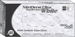 NitriDerm Ultra White Nitrile Exam Gloves: Medium, Non-Sterile, Powder-Free
