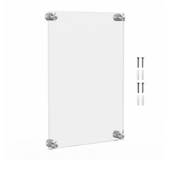 Clear Acrylic 8.5×14 Sign Holder 11.5×17 Wall Mount Stainless Steel Standoffs
