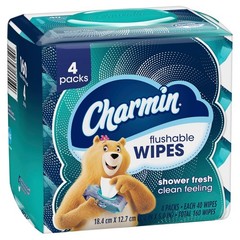 FLUSHABLE SOFT CLEANSING WIPES Bathroom Gentle Clean Personal Hygiene Use 4 Pack
