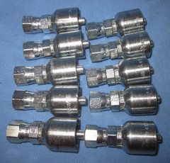 a Lot of 10 Parker P10643-4-4 ~ Crimp Style Hydraulic Hose Fitting, 10643-4-4