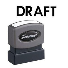 Xstamper 1068 – One-Color Title Stamp, Pre-Inked, “Draft”, Black