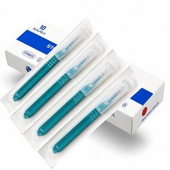 10 Stainless Steel Disposable Sterile Scalpels With Graduated Plastic Handle