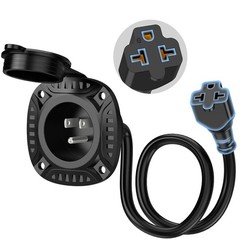 18″ 125V 15Amp AC Plug Port Extension Cord Splitter Cables RV Trailer Waterproof