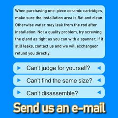 25mm Ceramic Cartridge, Single Handle Faucet Cartridges for Blue