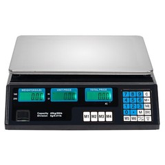 US 40kg/5g Digital Price Computing Scale Black for Vegetable Food US Plug w/ LCD