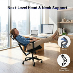VIVO Ergonomic Mesh Office Chair with Lumbar Support, Adjustable Height, Black