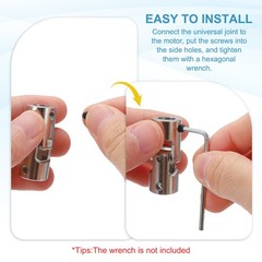 2pcs Rotatable Joint, 3mm to 3mm Inner Dia Universal Joint