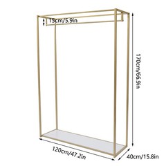 Wedding Dress Retail Studio Display Stand,Gold Floor-Standing Clothing Rack