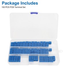 100PCS 5mm 0.2″ Pitch PCB Mount Screw Terminal Block Connector 2P 3P 4P 14-22AWG