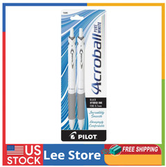 Pilot Acroball PureWhite Retractable Advanced Ink Ball Point Pens; Fine Point, B