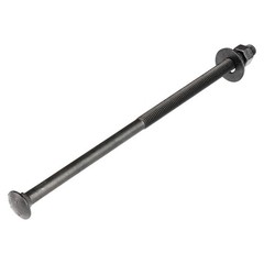 Carriage Bolt Kit 1/2×12 Inch Black Ruspert Exterior Grade 36 Pcs
