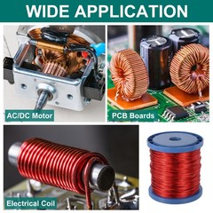 16 AWG Magnet Wire, 16 Gauge 80 oz Enameled Copper Wire, 155C(311F), Red,Blue