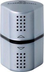 Trio Sharpener Box Grip 2001 – Hand-Powered Ergonomic Pencil Sharpener in Silver