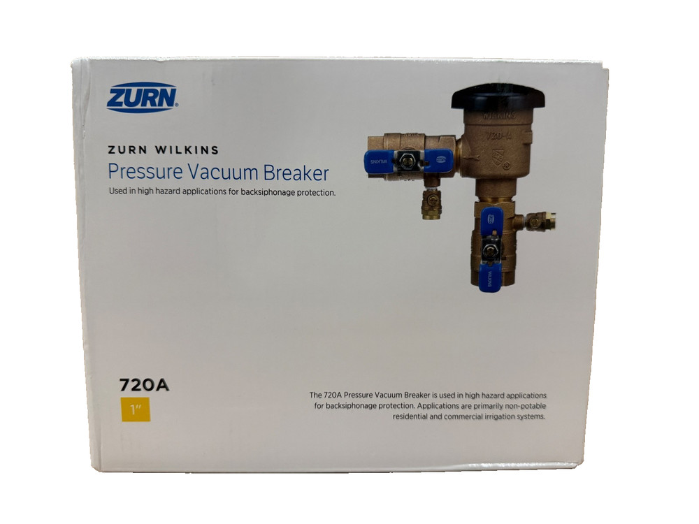 Zurn-Wilkins 1-720A Pressure Vacuum Breaker 1 in. With Union Ball Valves