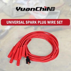 Universal Spark Plug Wire Set 8.5Mm Spark Plug Wires with Red HEI Straight Boot