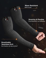 EvridWear Black Arm Protective Sleeves Cut Resistant Sleeves Arm Guards, 1 Pair