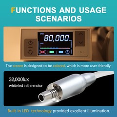 Micro Motor Touch Screen Portable Electric Motor 32,000lux White LED Dental