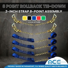 USA 8 Point Rollback Tie Down System Chain Ends for Car Hauler Tow Truck Flatbed