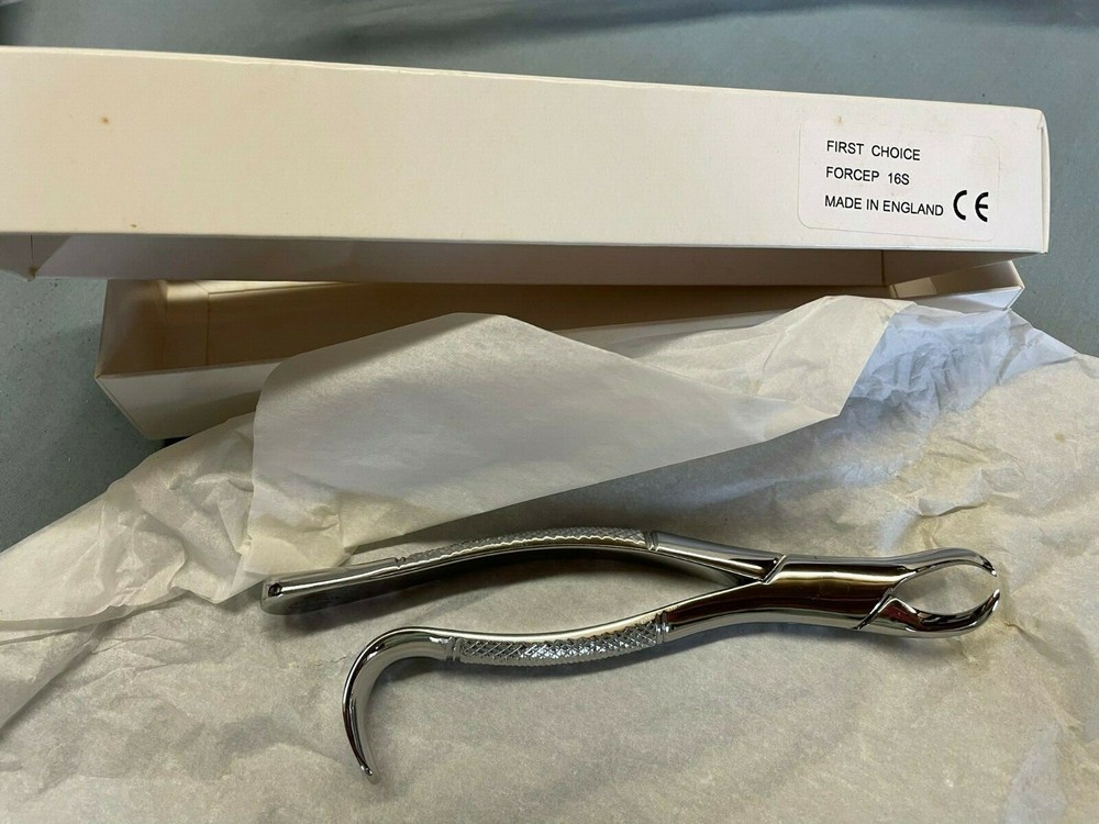 Dental Forceps 16S- Made in England 1st Choice. . New Stainless-Steel