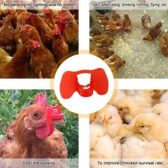 100pcs Pinless Chicken Peepers Pheasant Poultry Blinders Spectacles No Fight US