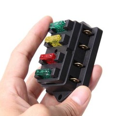 4 Way Blade Fuse Box Holder Block Auto Universal For Car Marine Motorcycle Boat