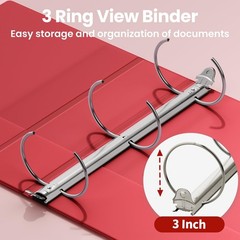 3-Inch 4-Pack Binders, Classic Color Set, 3 Ring, 8.5×11 Inches, Office & School