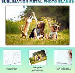 10 Pcs 8”x10” Aluminum Sublimation Metal Photo Blanks, Metal Sublimation Blank