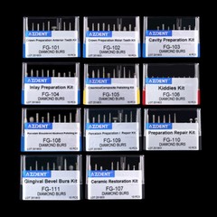 10PCS/Kit Dental Diamond Burs Kit FG101-FG117 fit Handpiece AZDENT