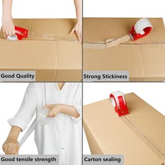 CHUANGSEED 6Pack Clear Packing Tape with Dispenser 2.7mil x 1.88″ x 55Y Heavy…