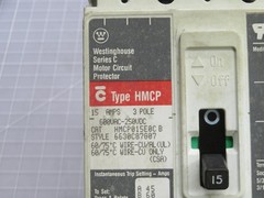 WESTINGHOUSE HMCP015E0C B MOTOR CIRCUIT PROTECTOR T244744