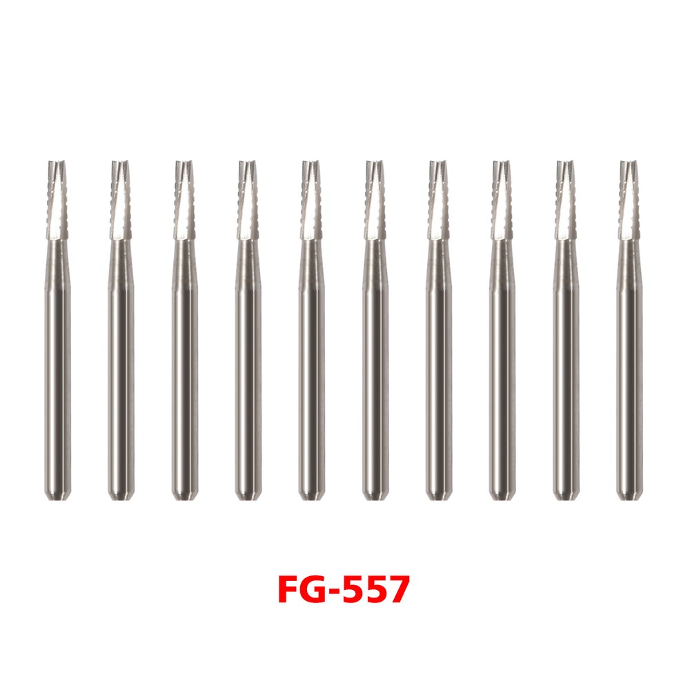 10 PCS Dental Tungsten Carbide Steel Burs FG-557 for High Speed Handpiece USA