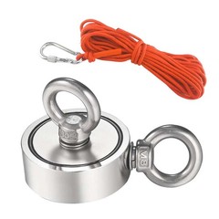 UP TO 1300LBS Fishing Magnet Pull Force Strong Neodymium Magnet / Carabiner Rope