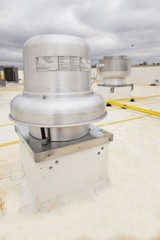 Centrifugal Downblast Exhaust Fan – 1100 CFM with Speed Control 21″ Base
