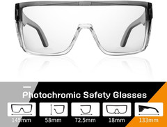 Transition Photochromic Safety Glasses for Men Women Wrap around Safety Glasses